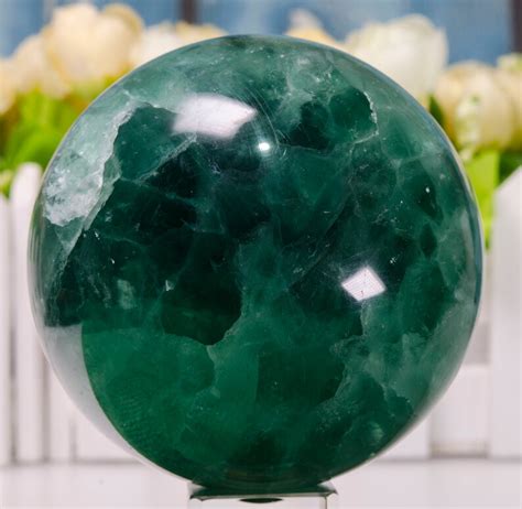 Beautiful Green Fluorite Sphere Natural Stone Polished Round - Etsy