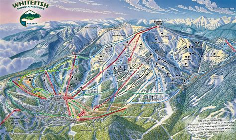 Whitefish Mountain Ski Trail Map - Front Side - Whitefish MT 59937 • mappery