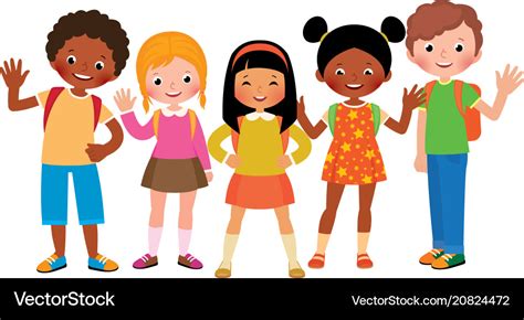 Stock cartoon of a group of children Royalty Free Vector