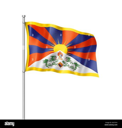 Tibetan flag isolated on white Stock Photo - Alamy