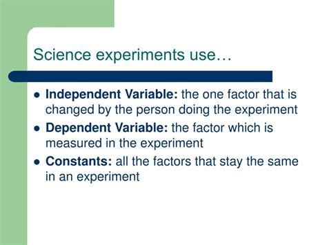 PPT - Variables in Science Experiments PowerPoint Presentation, free download - ID:6159620