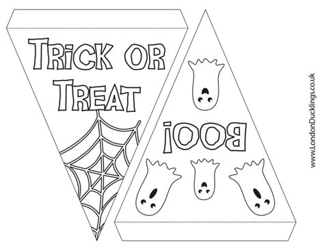 Free Printable Halloween Bunting Triangles (for Colouring)