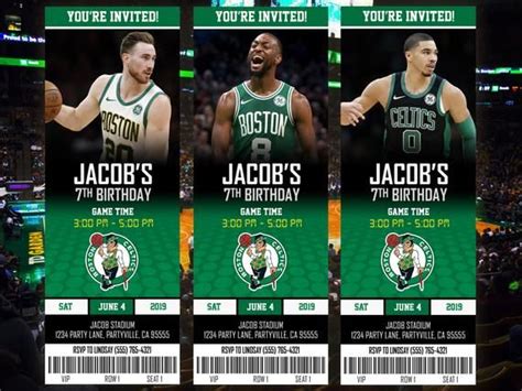 Boston Celtics Themed Ticket Invitation Boston Celtics | Etsy | Ticket ...