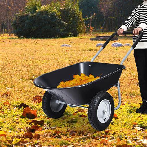 Heavy Duty Two Wheel Steel Garden Wheelbarrow– Zincera