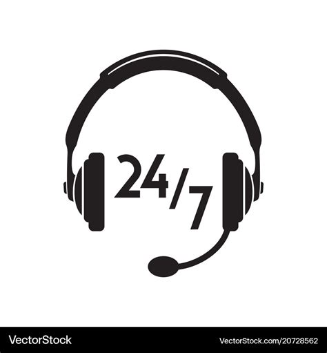 24-7 customer service Royalty Free Vector Image