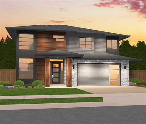 "Sterling" Hip Northwest Modern 2 Story | Modern House Plans by Mark Stewart