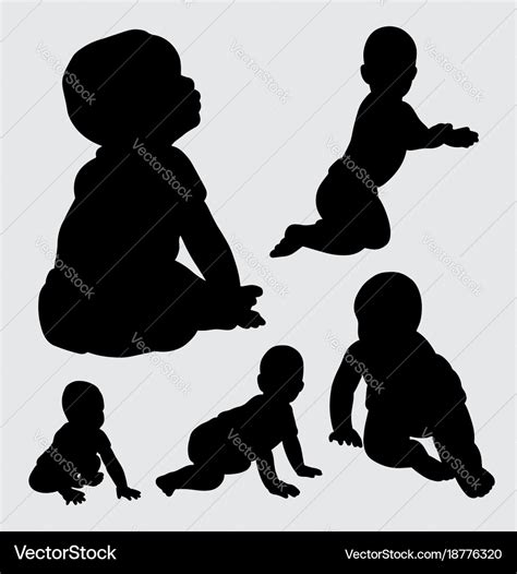 Baby silhouette Royalty Free Vector Image - VectorStock