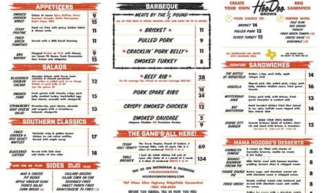 Menu of Hoodoo Brown BBQ in Ridgefield, CT 06877