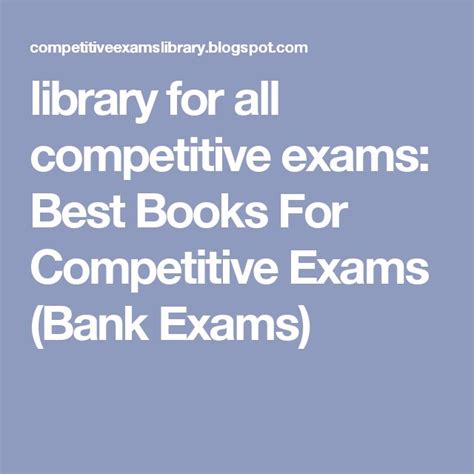 library for all competitive exams: Best Books For Competitive Exams (Bank Exams) | Exam, Good ...