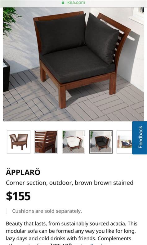 *REDUCED* IKEA APPLARO Corner Section (with HALLO cushions), Furniture ...