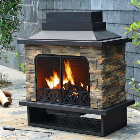 Sunjoy Farmington Steel Wood Burning Outdoor Fireplace & Reviews | Wayfair