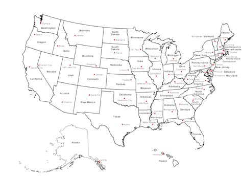 United States Map Capitals List And Cities State Capital Major ...