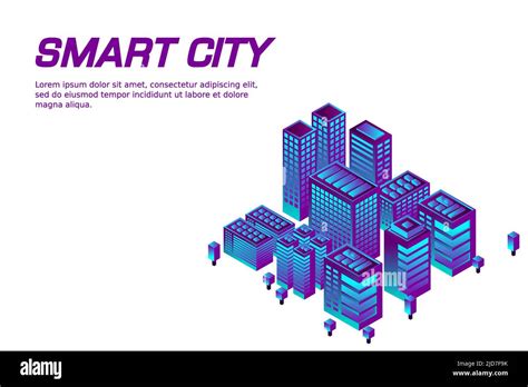 Isometric Future City. Real estate and construction industry concept. Virtual reality. Vector ...