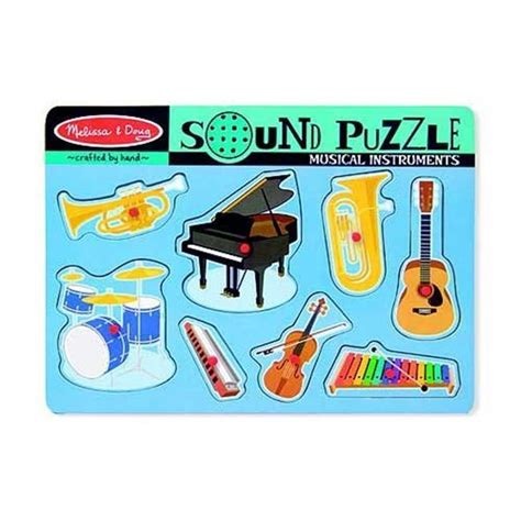 Melissa & Doug Musical Instruments Sound Puzzle - Wooden Peg Puzzle (8 ...