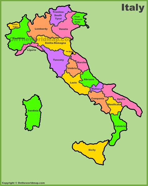 Italy regions map