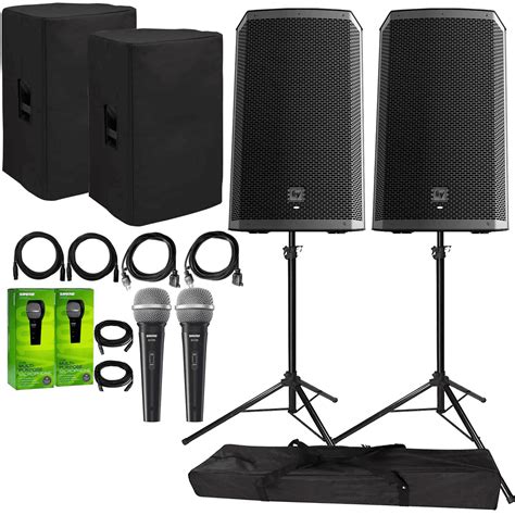 Electro-Voice ZLX-12BT Active 12″ Bluetooth Speaker Package with 2x ...