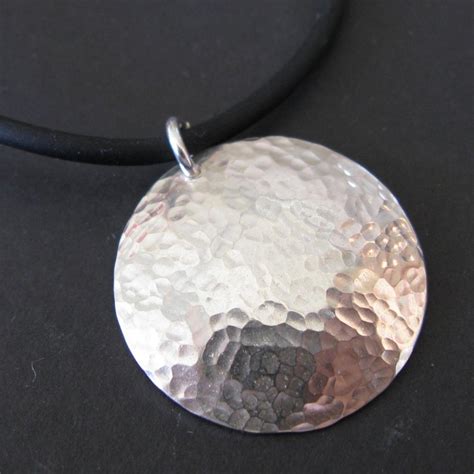 Hammered Sterling Silver Pendant Necklace by Moore Taste, Pendants