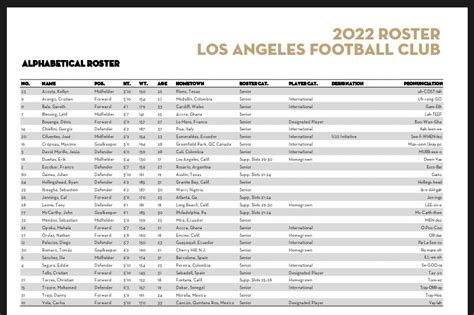 LAFC's current roster. : r/LAFC