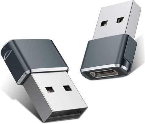 USB C Female to USB Male Adapter (2 Pack),Type C to USB A Charger Cable Adapter for iPhone 11 12 ...