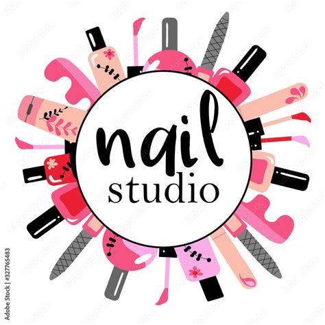 Vector logotype design for nail salon, studio, bar, spa, boutique. Nail art labels with sample ...