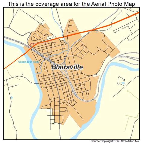 Aerial Photography Map of Blairsville, PA Pennsylvania