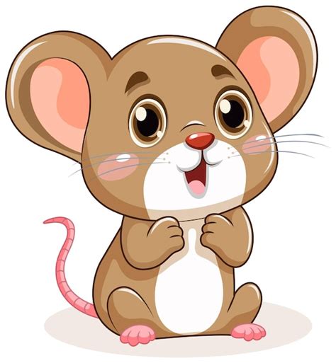 Free Vector | Cute Little Mouse with Big Ears Cartoon Character