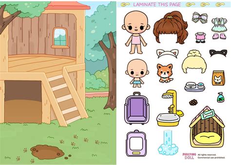 Cute Paper dolls & Puppy Printables for Kids/ Paper Toy/quiet book/Pet ...