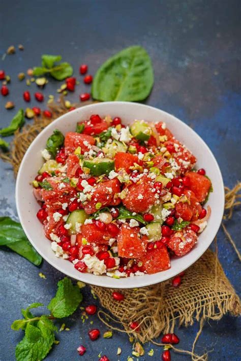 Persian Watermelon Salad Recipe - Whiskaffair