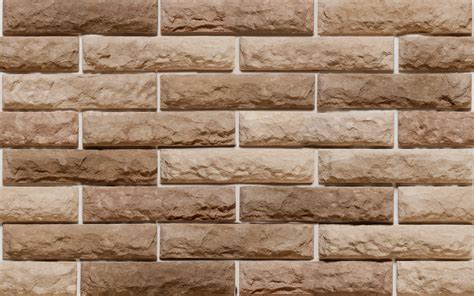 Download wallpapers decorative stone texture, brown brickwall, macro, brown bricks, bricks ...