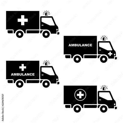 Ambulance car silhouette vector. Stock Vector | Adobe Stock