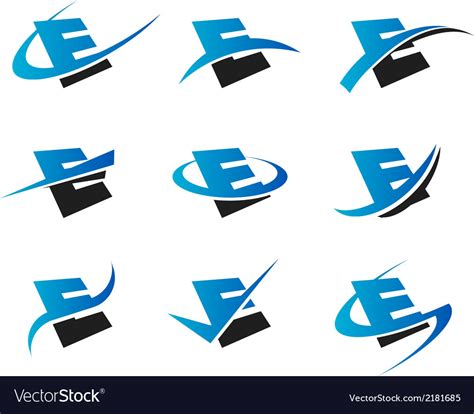 Alphabet e logo icons Royalty Free Vector Image