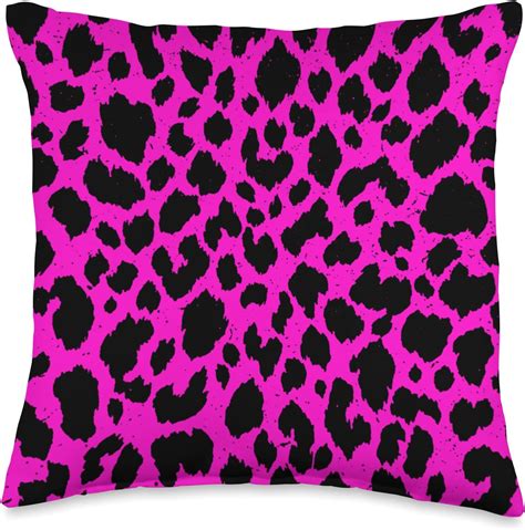 Amazon.com: Mcbling Aesthetic Room Decor Pink & Black Y2K Leopard Print Throw Pillow : Home ...