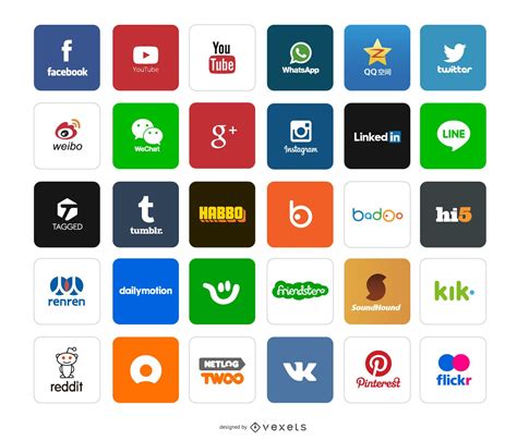 Ícones E Logotipos Do Aplicativo Social - Baixar Vector