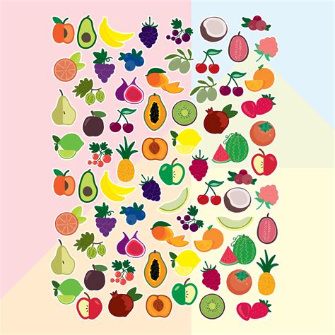 Colorful Fruit Stickers Set of 70 - Etsy