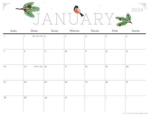 Cute Blank Calendar