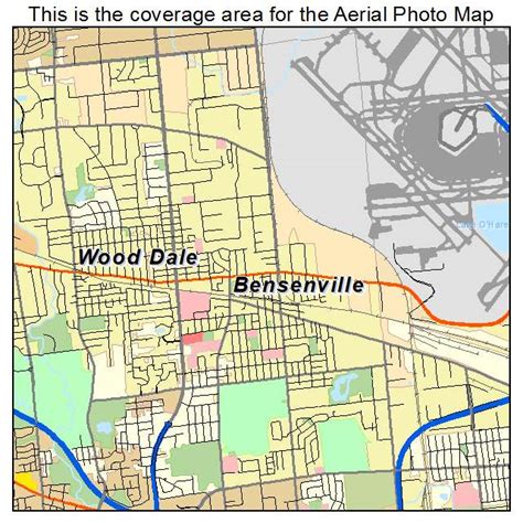 Aerial Photography Map of Bensenville, IL Illinois