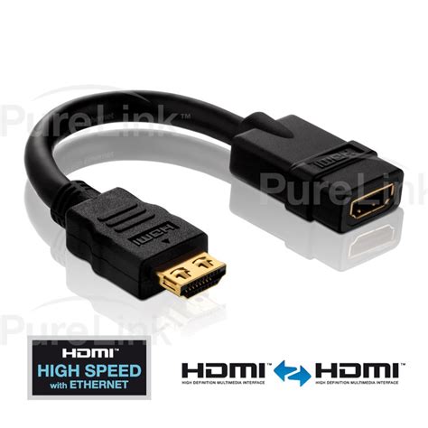 PureInstall HDMI Male to HDMI Female Port Saver Adapter with TotalWire ...