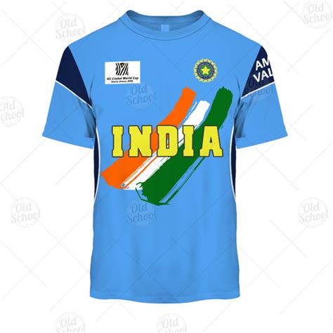 Personalise Indian Cricket Team 2003 ICC World Cup Vintage Retro Jersey ...