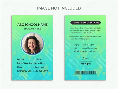 Premium Vector | Student and employee vertical id card template