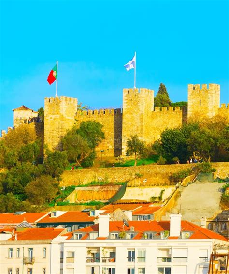 Ancient Lisbon Castle, Portugal Stock Photo - Image of historic, jorge ...