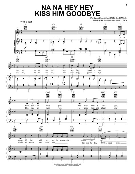 Steam 'Na Na Hey Hey Kiss Him Goodbye' Sheet Music and Printable PDF Music Notes in 2021 | Sheet ...