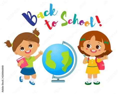 School Kids Vector Background