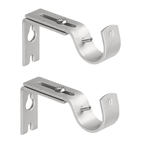 Adjustable Curtain Rod Brackets with Screws, Set of 2, Wall Mounted ...