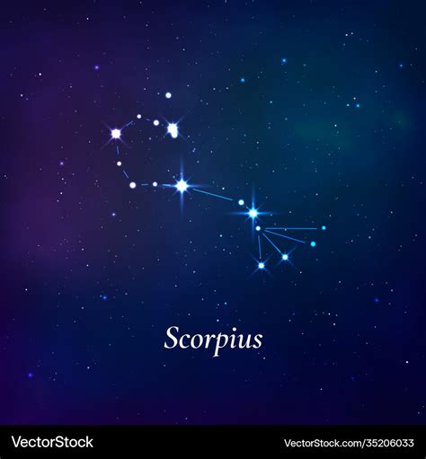 Scorpius sign stars map zodiac constellation Vector Image