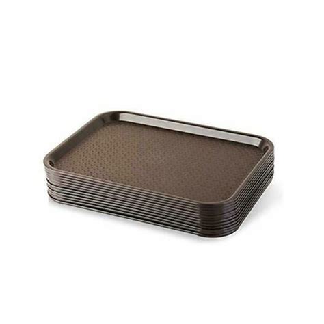 Plastic Brown Food Tray | Heavy-Duty Fast Food Tray | Multi-Purpose Tray | Canteen Serving Tray ...