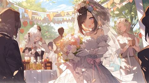 Bride Dress An Anime Is Dressed In A Wedding Backgrounds | PSD Free ...