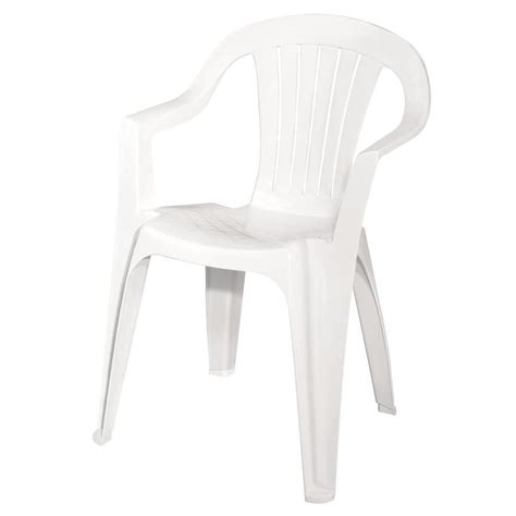 Adams Mfg Corp 1-Count White Resin Stackable Patio Dining Chair with ...