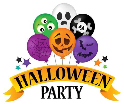 Halloween Party Sign Theme Image 4 Stock Vector - Illustration of inflatable, occasion: 98496581