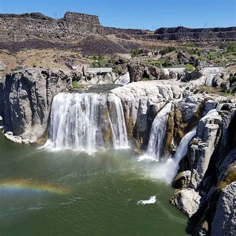 Shoshone Falls with the start of a rainbow. | Idaho travel, Cross country road trip, Day trips