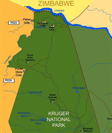 Get your detailed, printable PDF map of Kruger National Park.